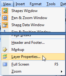 Layer Properties Visio 2007