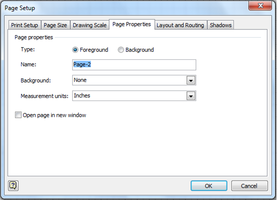 Visio Page Setup Dialog